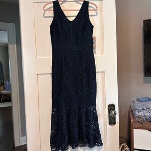 Nanette Lepore Midnight Blue Lace Midi Dress